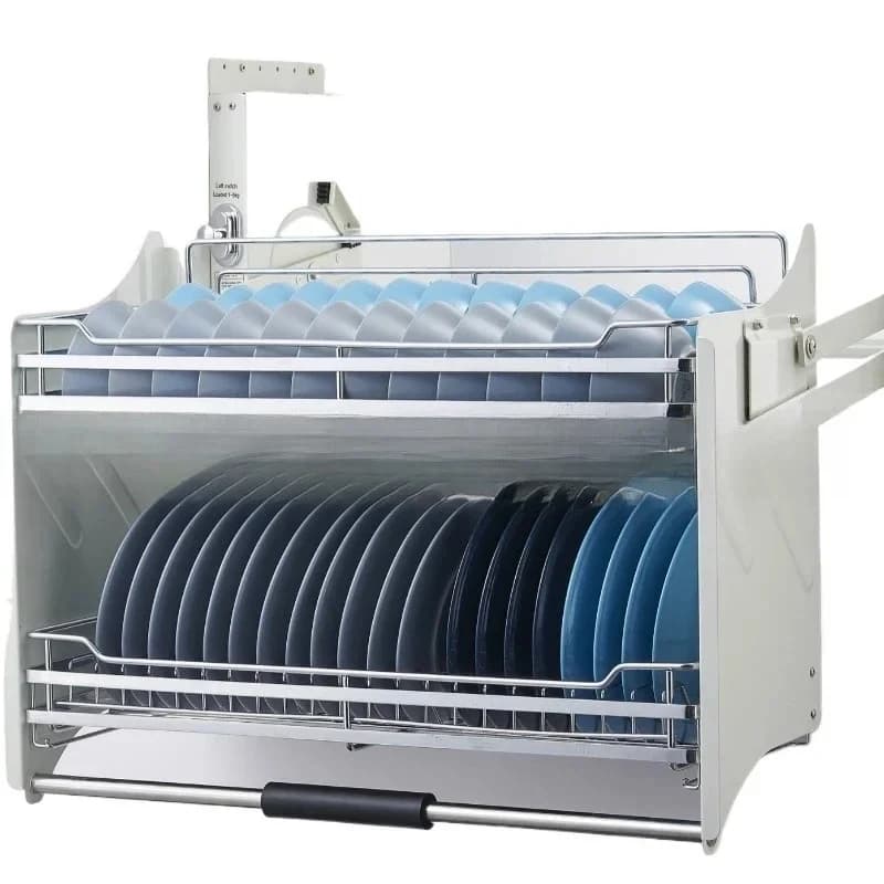 Wall Cabinet Scented Slow Drop Adjustable Lifting Pull Light Dish Basket