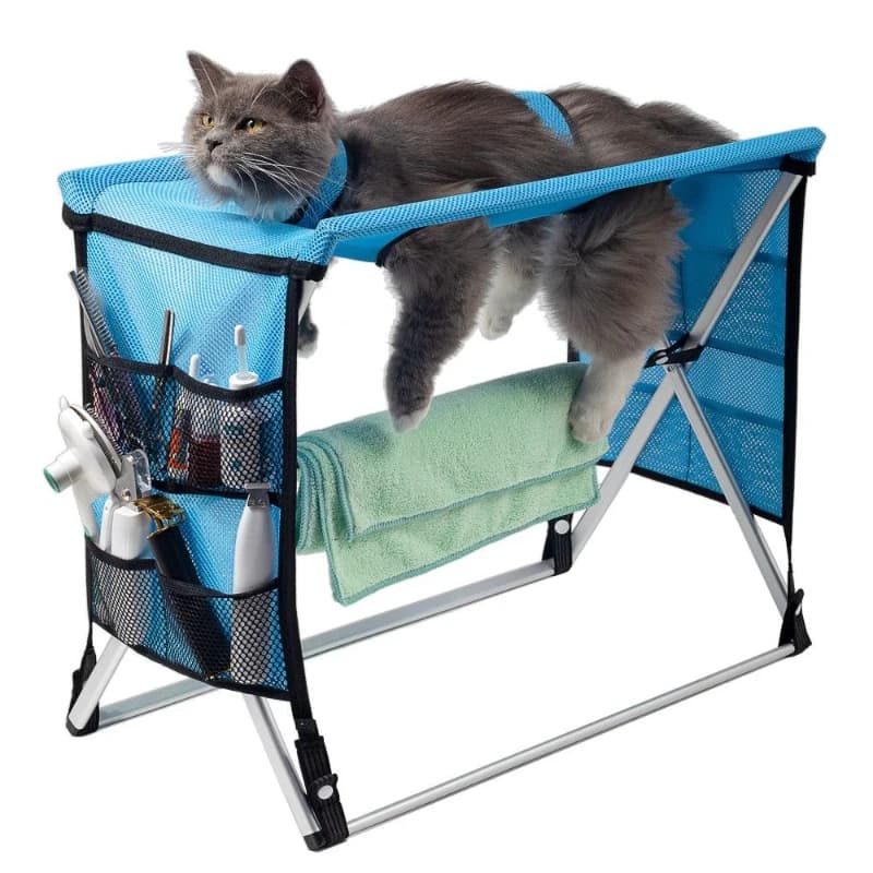 Small and medium-sized elderly pet assisted beauty bath care table 2 anti-drop seat belts 4 pedicure leg holes