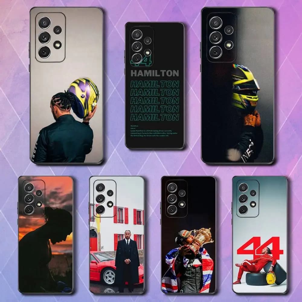 L-Lewis Racer-44 H-Hamiltons Case For Samsung S22,S25,Ultra,S24,S23,FE,S20,S10,Plus,S21,S9,Lite,Soft Silicone Black