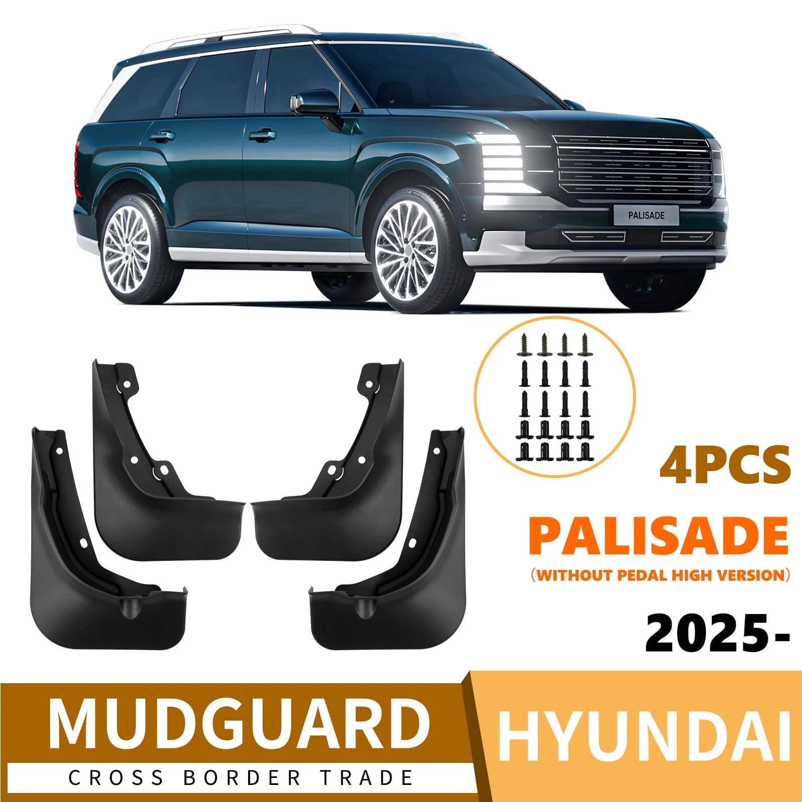 For Hyundai Palisade Without pedals high-end 2025 Mudguards Splash Guards Front Rear Wheels Fender Car Accessories 4Pcs