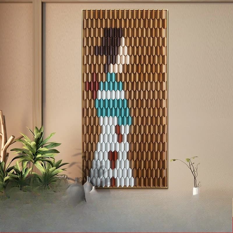 Rhombus mosaic collage modern Japanese soft decoration space decoration wall decoration abstract hanging painting