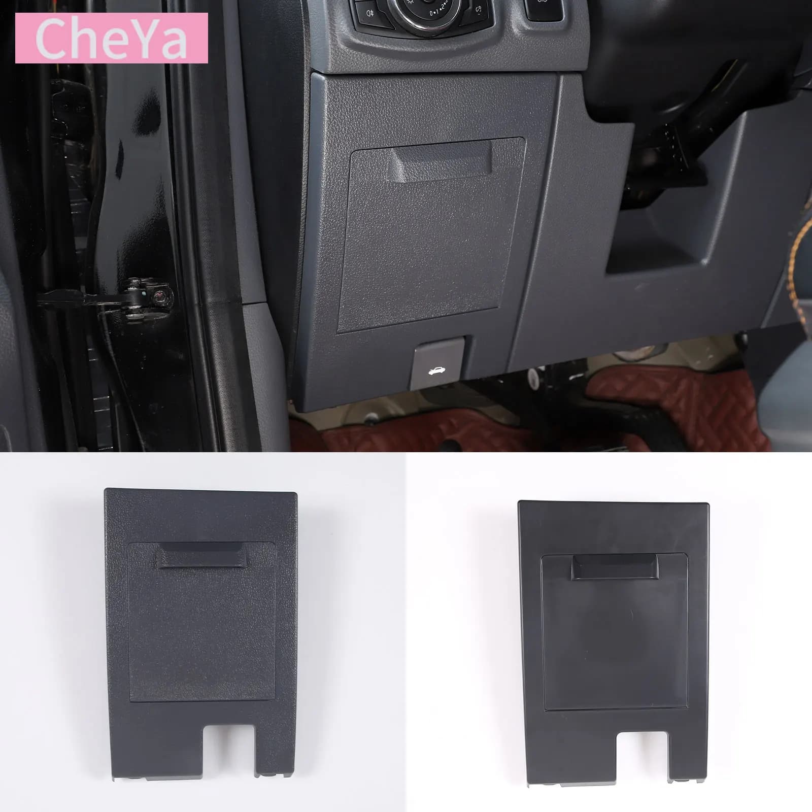 ABS Car Dashboard Driving Position Fuse Storage Box for Ford Ranger T7 T8 2015-2021 Hidden Storage Box Trim Storage Accessories