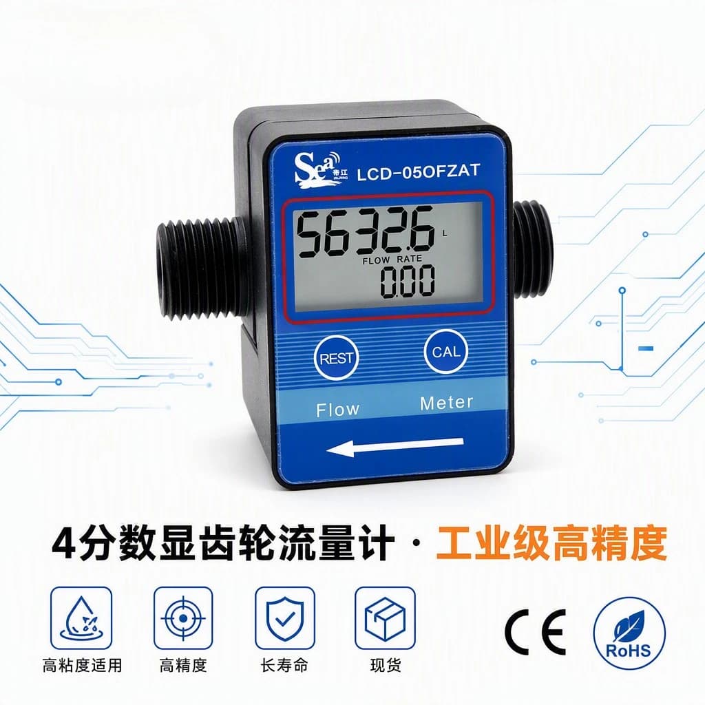 4 Digit Gear Flow Meter for Urea Diesel Metalworking Liquid Metering