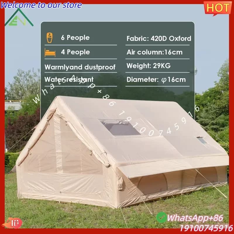 2026 Instant Setup 30s Waterproof Four-season Foldable Family Camping Tent 12 3-4 Person Oxford Air Tent Electric Pump Tent