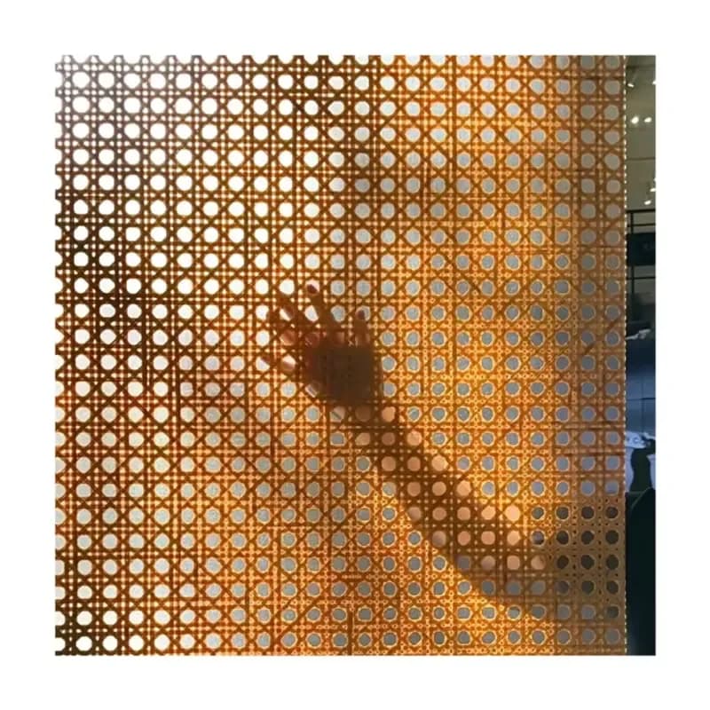 Translucent Bamboo Woven Resin Panels Bamboo Woven Veneer Partition Doorway Background Wall Decorative Decoration Materials