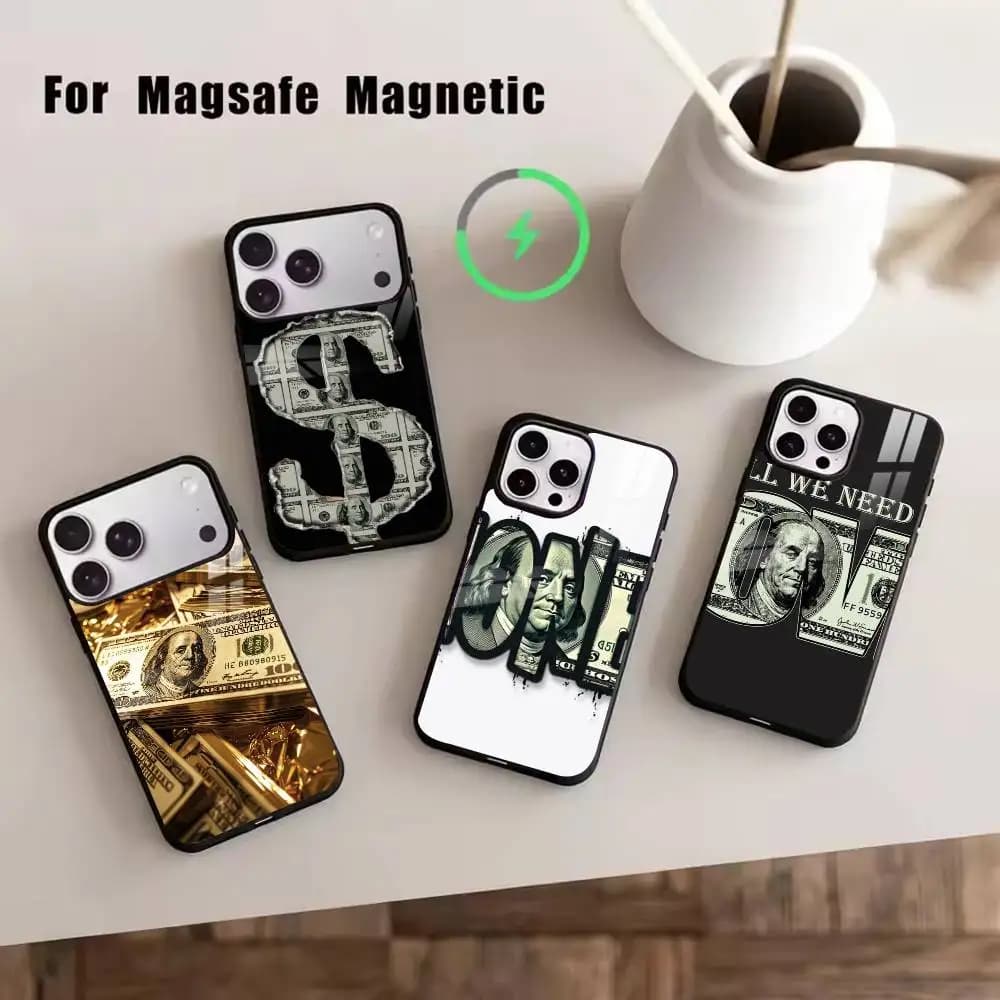 The-Money-M  Phone Case For iPhone17,16,15,14,13,12,11 Plus,Pro Magnetic For Magsafe Wireless Charging
