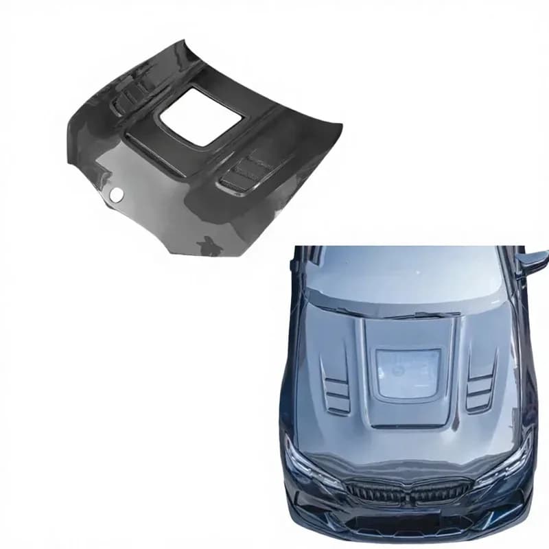 For 3 Series G20 G28 330i M340i G20 Glass Clear Front Engine Cover High Quality Carbon Brazing Engine Hood