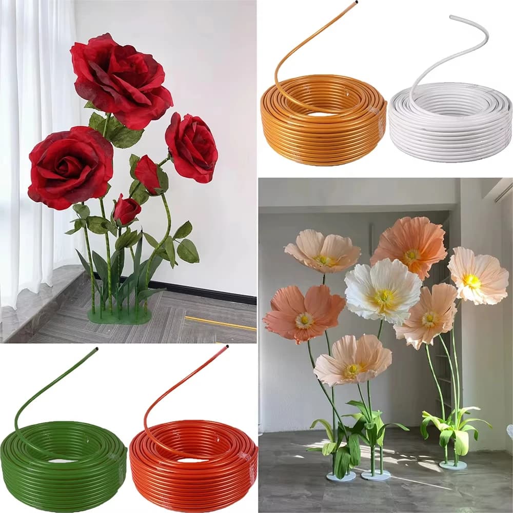 5M Party Decoration Styling Tube PVC Aluminum Plastic Molding Pipe Roll Flower Tubes for Birthday Christmas Wedding DIY Props
