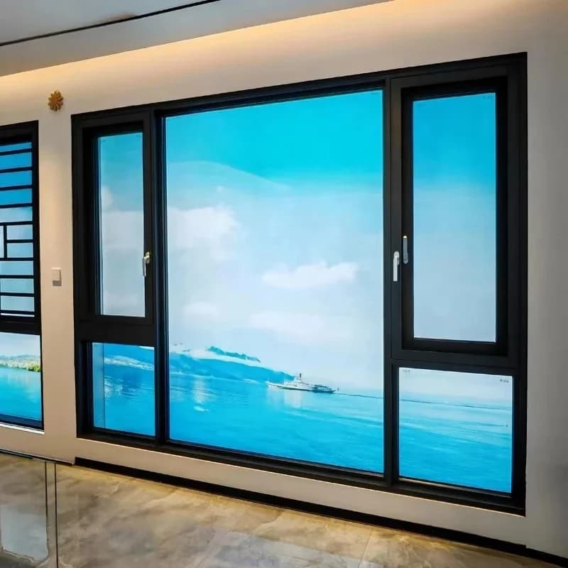 Custom house casement window double glazing hurricane impact black soundproof aluminum awning window