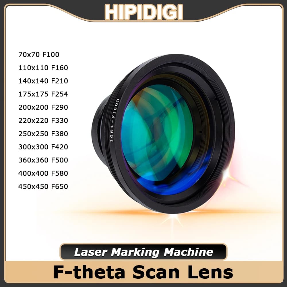 F-theta Scan Lens Laser Lens F100-650mm Dia.70-450mm M85 1064nm YAG Optical Marking Lens for Fiber Marking Machine Consumables