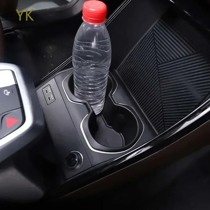 For BMW X1 IX1 U11 2023-2025 TPE Black Car Center Console Water Cup Holder Storage Box Trim Interior Car Accessories