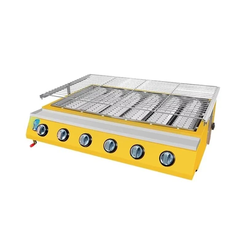 New Stainless Steel Gas Grill Oyster Sausage Grill Fish Scallop Skewers Street Snacks