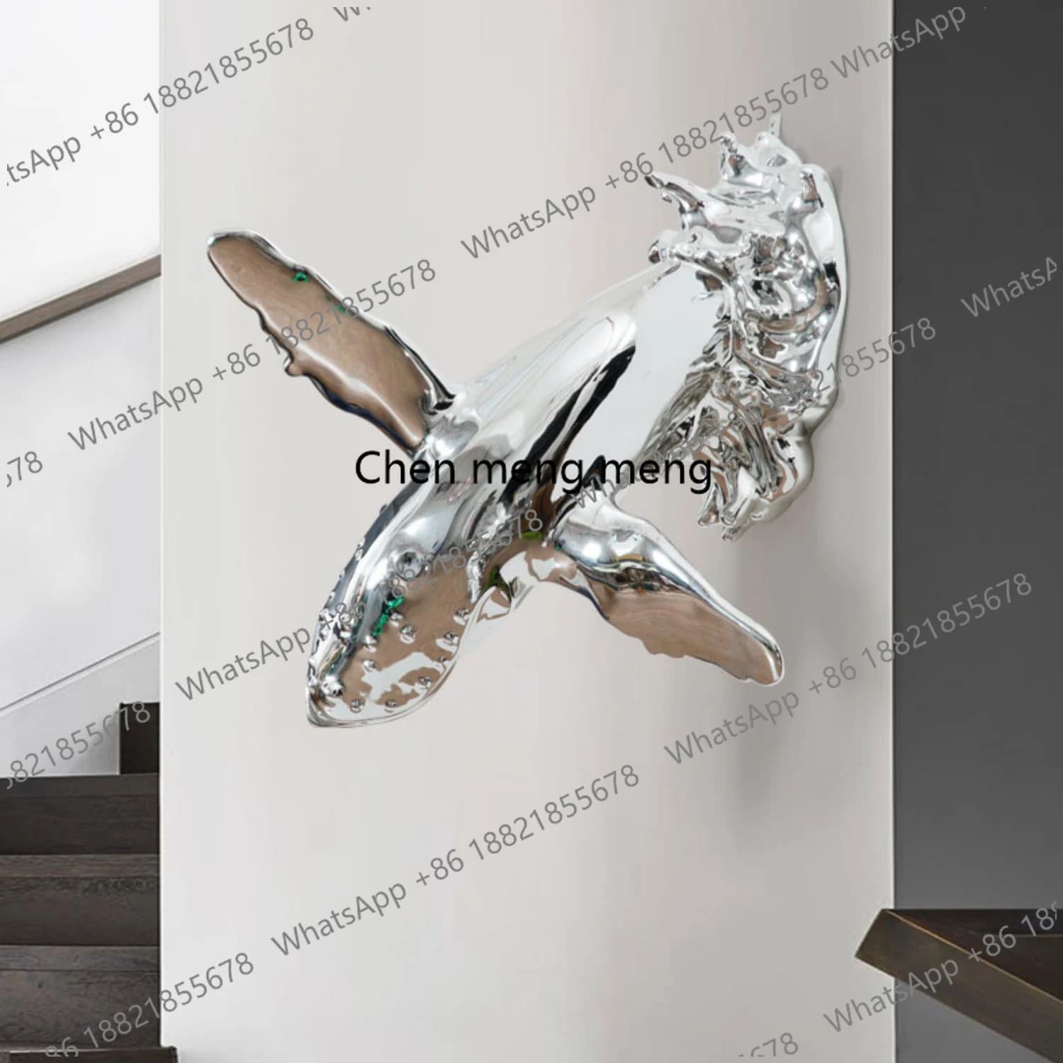 Large floor-to-ceiling sculpture ornaments Light luxury wall-mounted wall hotel sales office decorations