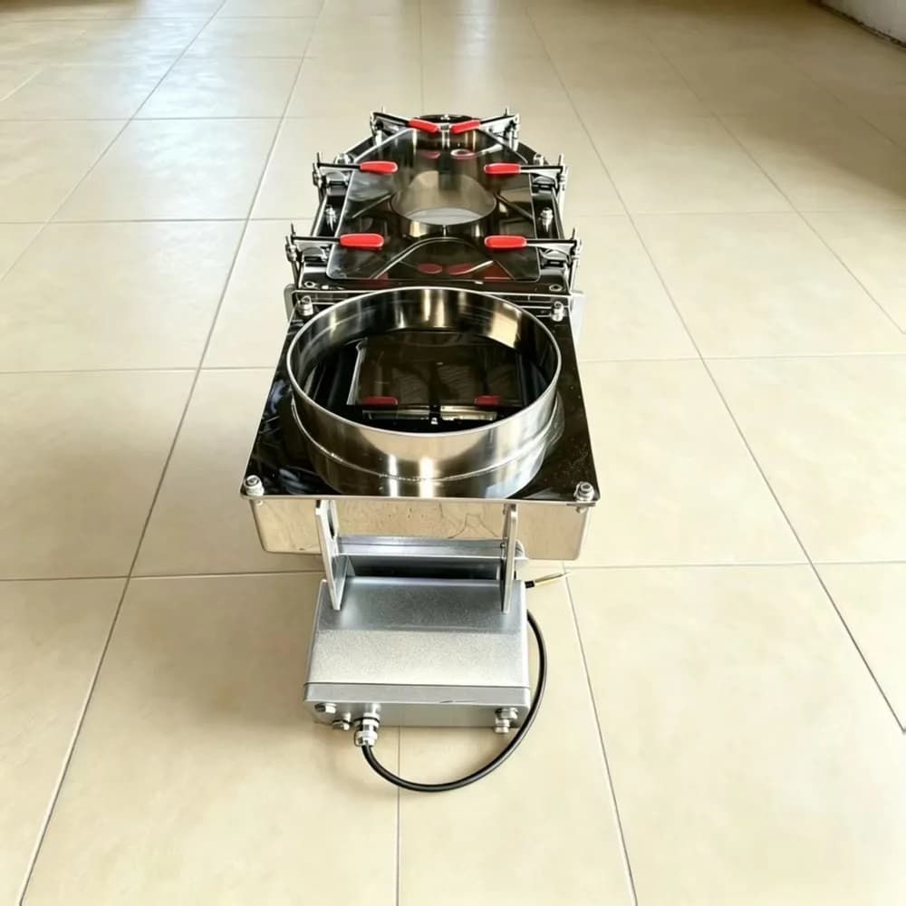 Electromagnetic Vibrator Detachable Material Tray 250 kW Power 220V Voltage Convenient Cleaning Saves Time Effort