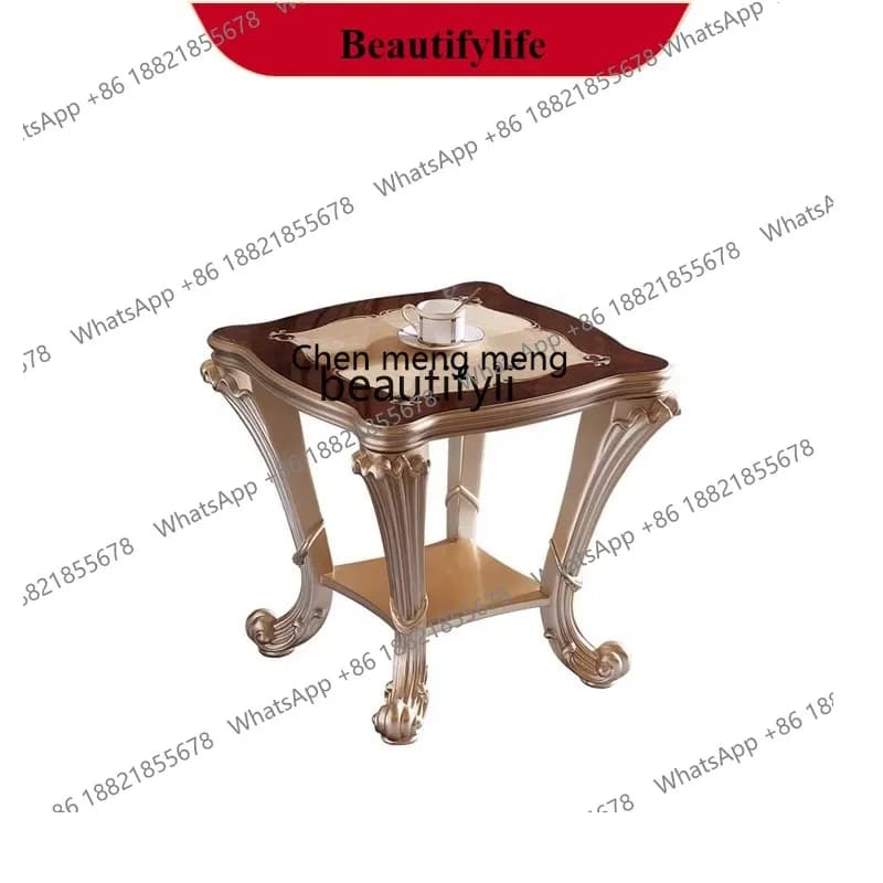 G153 Furniture Solid wood square few retro court style retro carved living room corner few