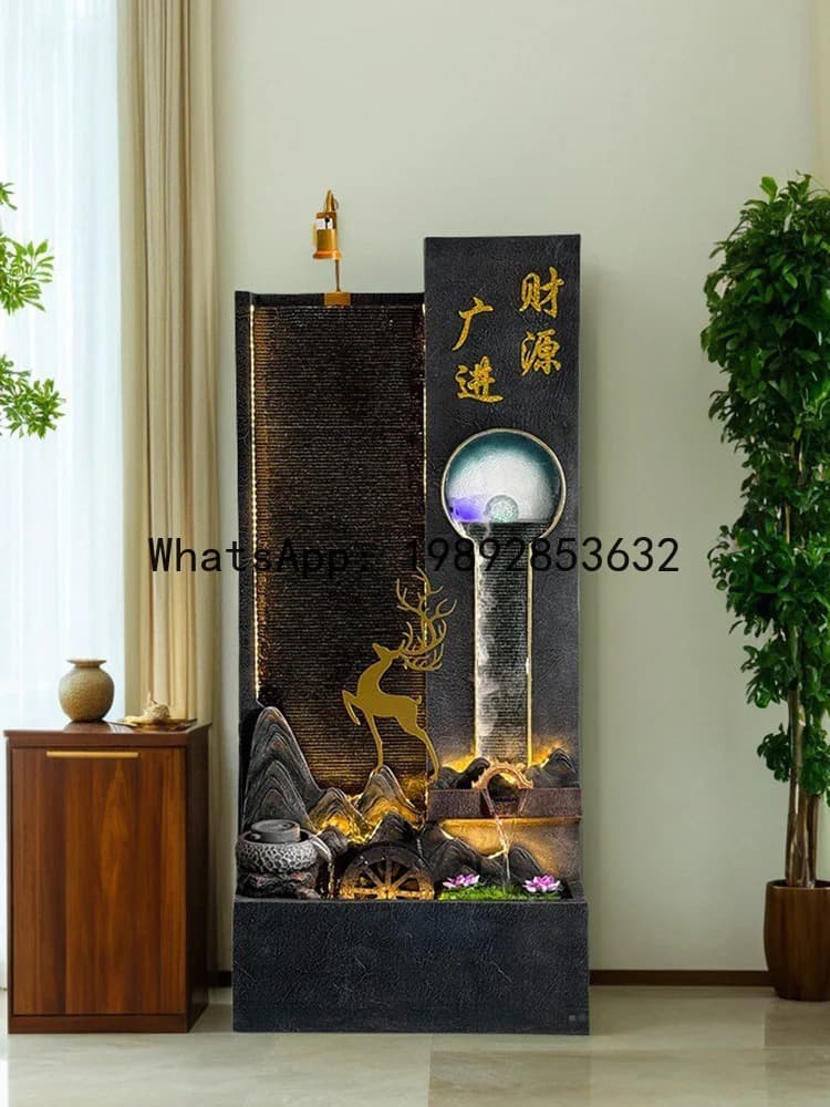 YFY Fake Mountain Water Flow Ornament Fountain Landscape Circulating Water Living Room Office Wealth Feng Shui Wheel