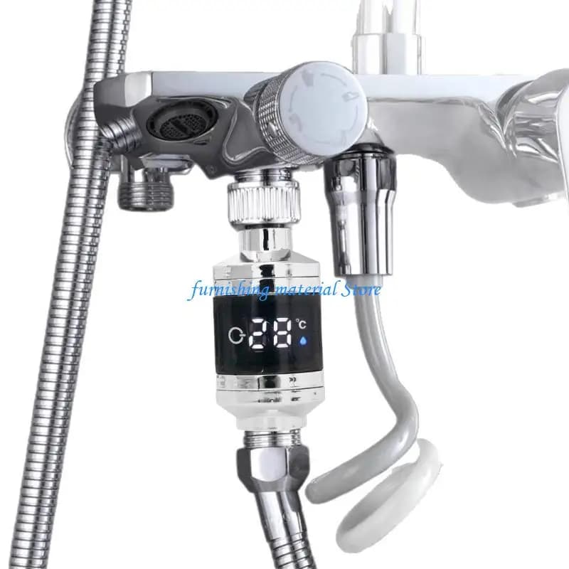 Y5GD Easy Installation Shower Temperature Monitoring Gauge for Babies Seniors and Expectant Mother Featuring LED Screen