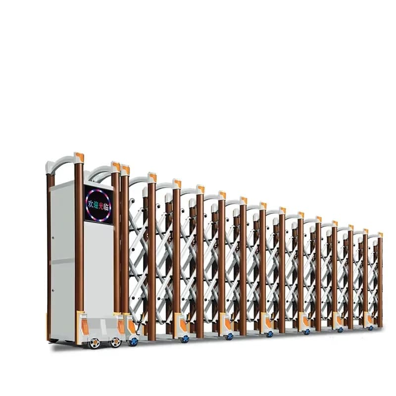 Automatic Expandable Accordion Telescopic Sliding Retractable Gate Outdoor Security Fence for Warehouse Driveway Entrance