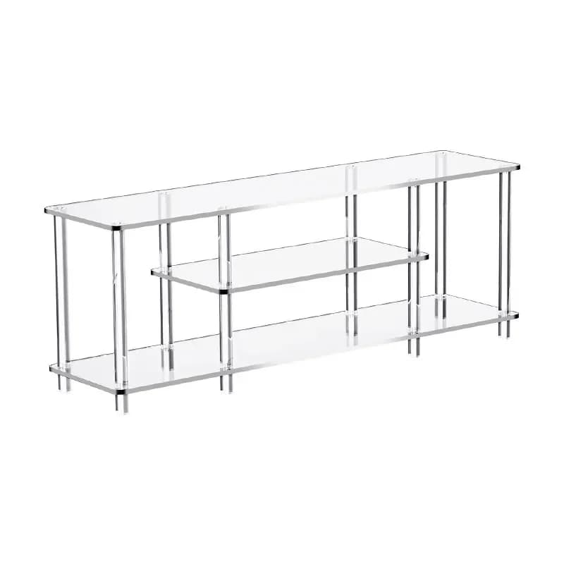 DSA TV cabinet simple living room household small floor-to-ceiling side cabinet transparent coffee table storage rack