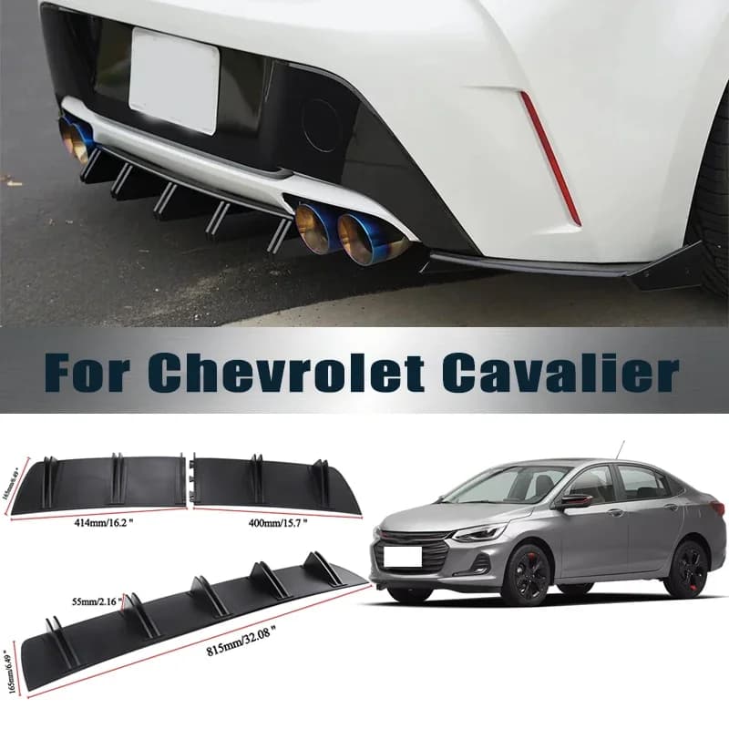 Rear Bumper Shark Fin Diffuser ABS Curved Aero Splitter Anti-Collision Chassis Protector For Chevrolet Cavalier Car Styling