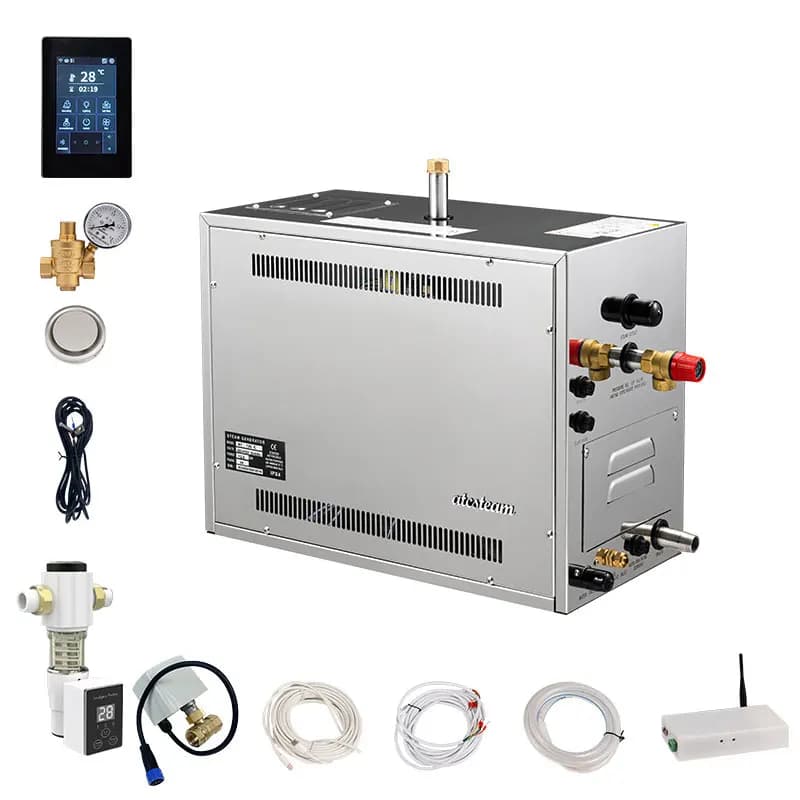 High-quality Stainless Steel Wet Steam Sauna Generator Computer Control Panel Home Commercial Use 15 kW Adjustable Temperature