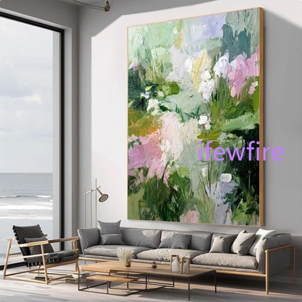New Home Abstract Oil Painting on Canvas 100% Handmade Mural Flowers Wall Art Picture for Home Living Room Decor Image Artwork