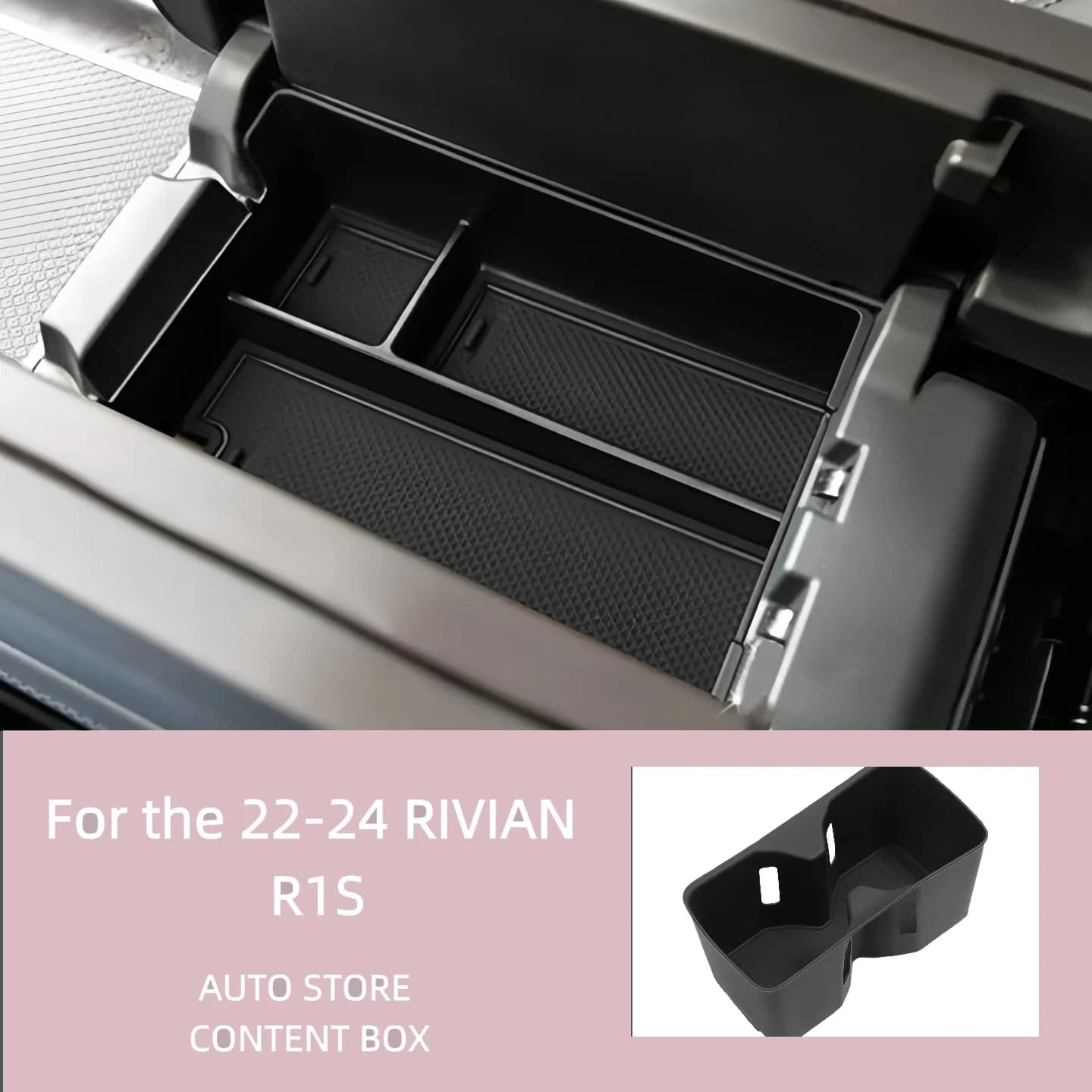 Suitable for 2022-2024 Rivian R1S glove box storage box door storage box box