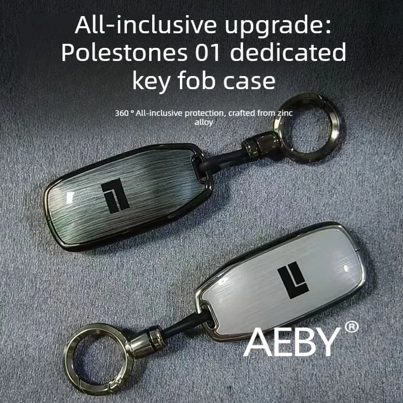 AEBY For Polestones 01 Shockproof Key Fob Case,Car Key Protector Set,Car Accessories,Protective Key Holder,2-in-1 Case & Strap