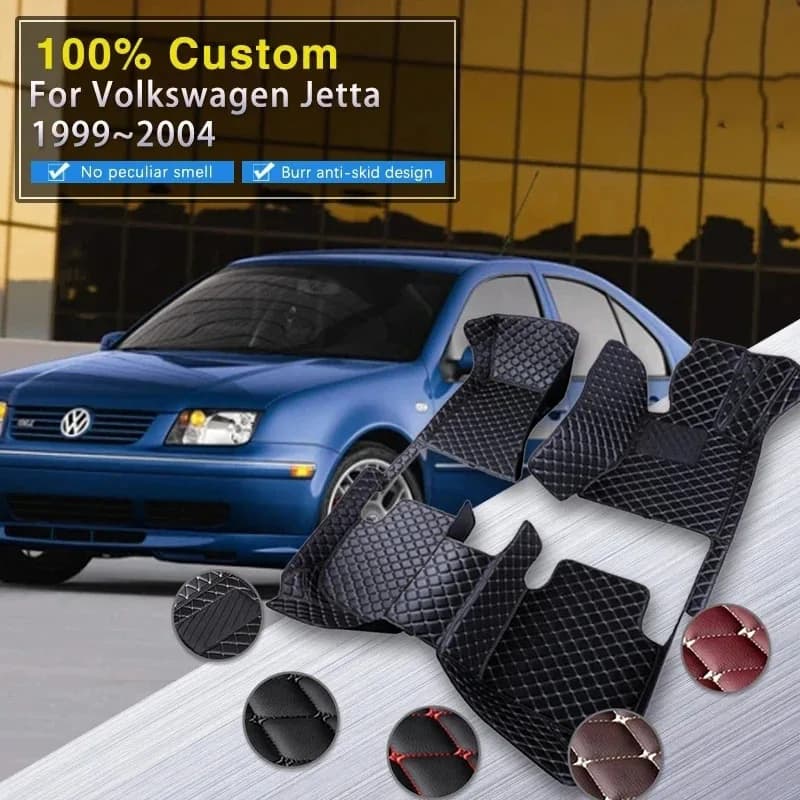 Car Floor Mats For Volkswagen VW Jetta Bora A4 1999~2004 Rug Carpet Auto Interior Parts Pad Luxury Leather Mat Car Accessories