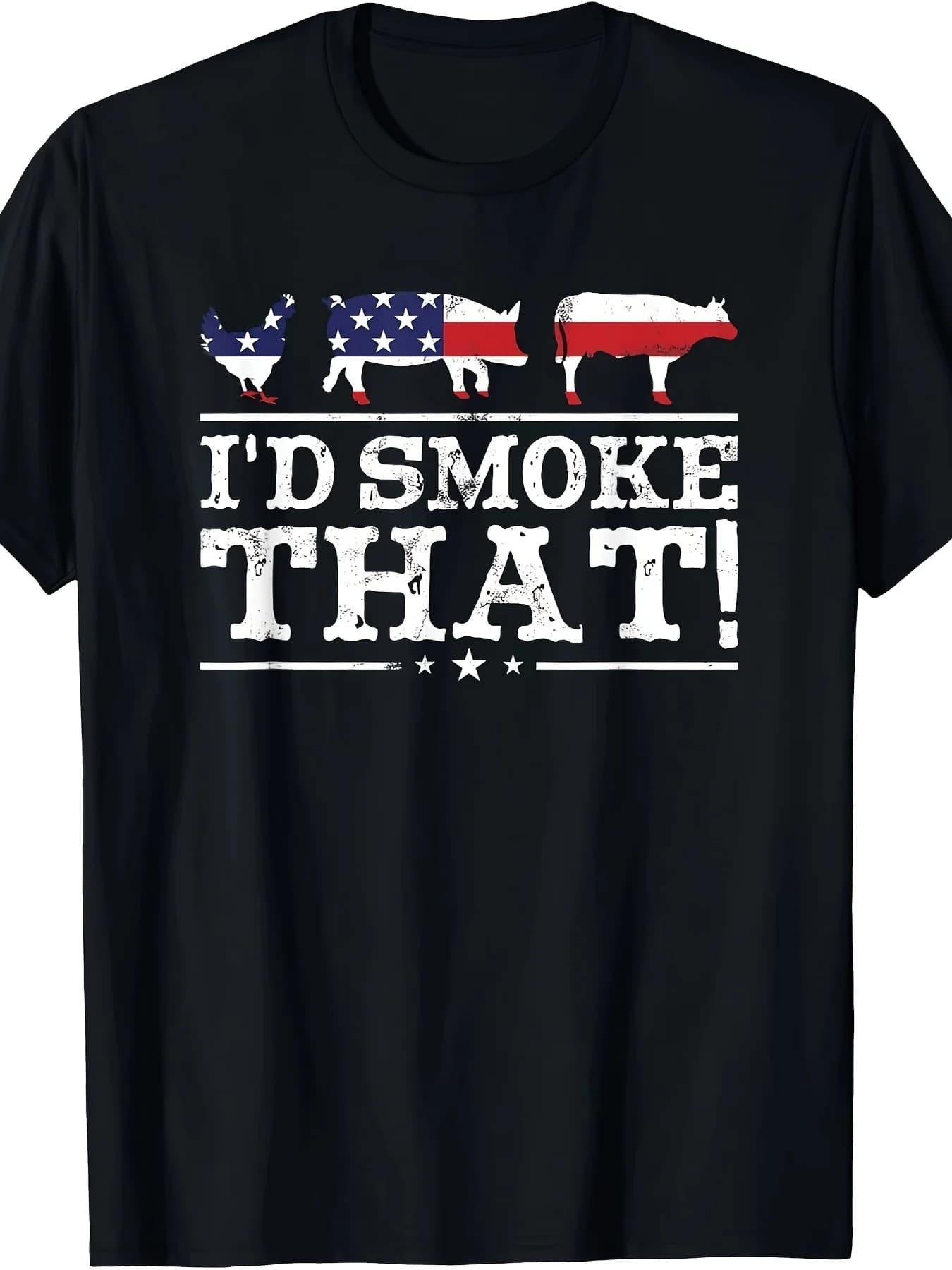 I'd Smoke That Funny BBQ Meat Pitmaster Grill Gift T-Shirt 100% Cotton O-Neck Short Sleeve Summer Casual Mens T-shirt Streetwear