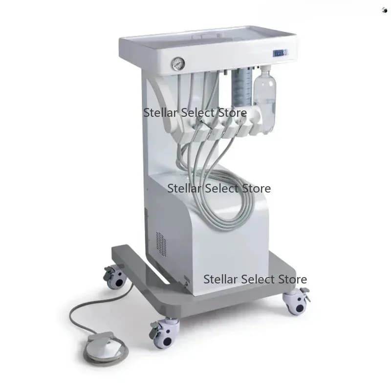 d-en--tal Unit With 12L A-ir Compressor Mobile D-en-tist Trolley Med-ical Clinic Instrument