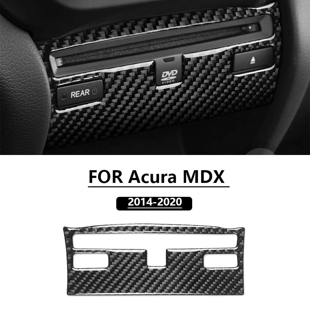 For Acura MDX 2014–2020 Front End Central Control Radio CD Panel Real Soft Carbon Fiber Interior Accessories Decorative Sticker