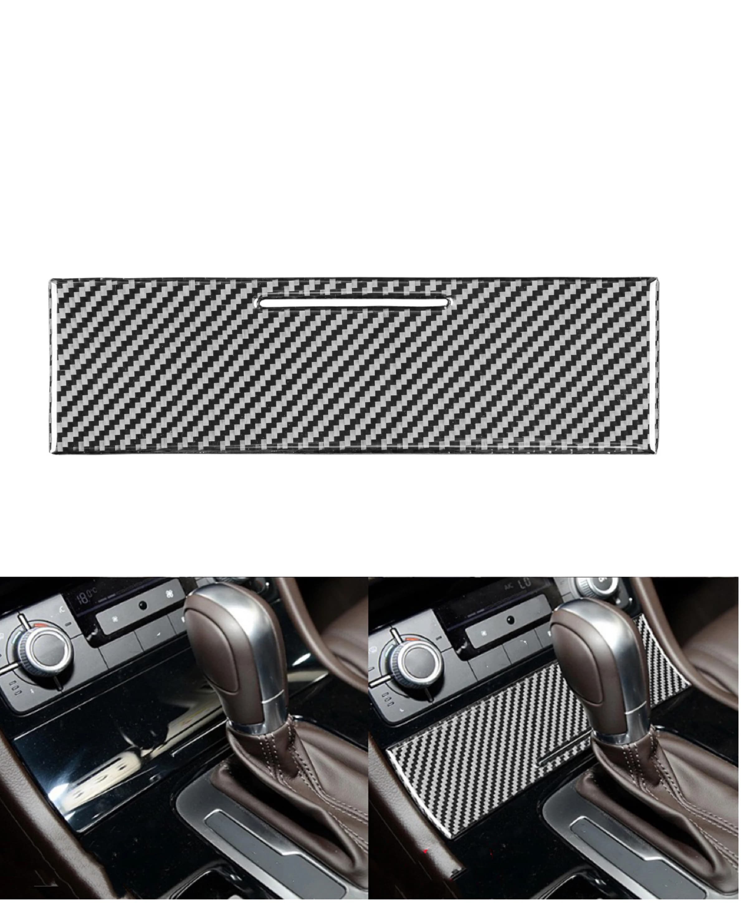 Fit For VW Touareg  Carbon Fiber Car-Styling Center Control Panel Ashtray Box Cover Trim 2011 2012 2013 2014 2015 2016 2017 2018