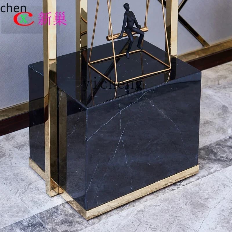 YY-modern simple natural marble flower stand light luxury living room metal stainless steel multi-layer decorative