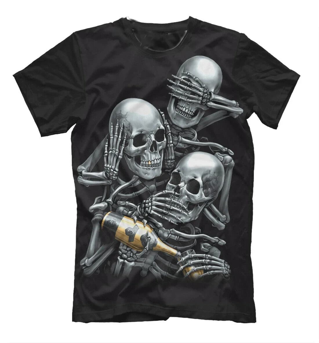 I Do Not See I Can Not Hear I Will Not Say. Funny Skulls T-Shirt. Summer Cotton Short Sleeve O-Neck Mens T Shirt New S-3XL
