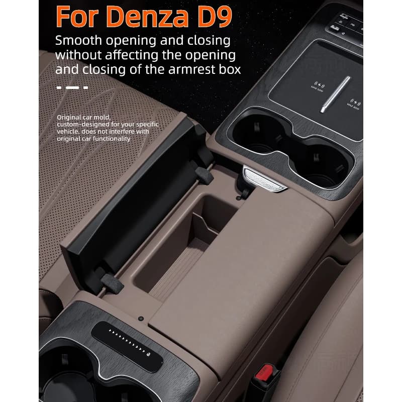 For Denza D9 2024-2025 Handrail Box Silicone Storage Box Storage Box Under Central Control Car Interior Modification Accessories