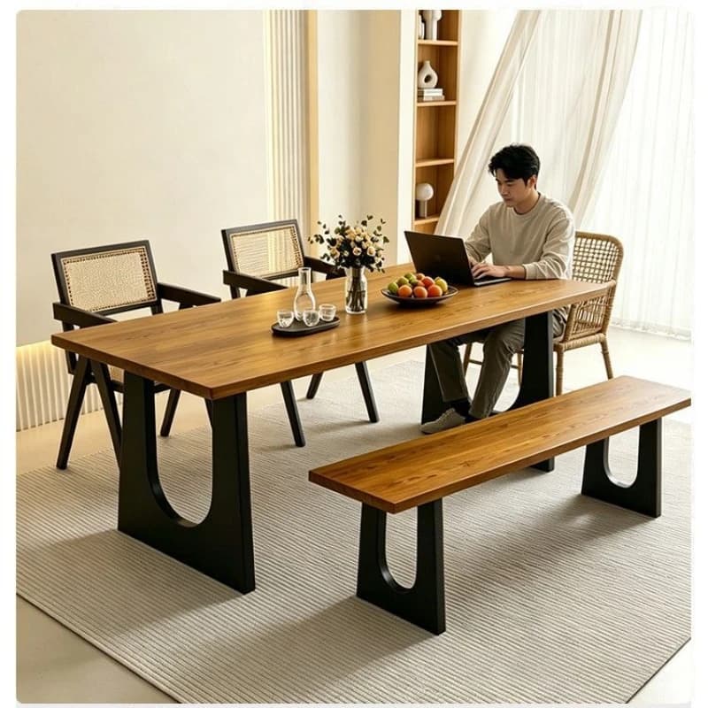 Retro dining table Small apartment Simple table and chair combination Living room Dining table Household