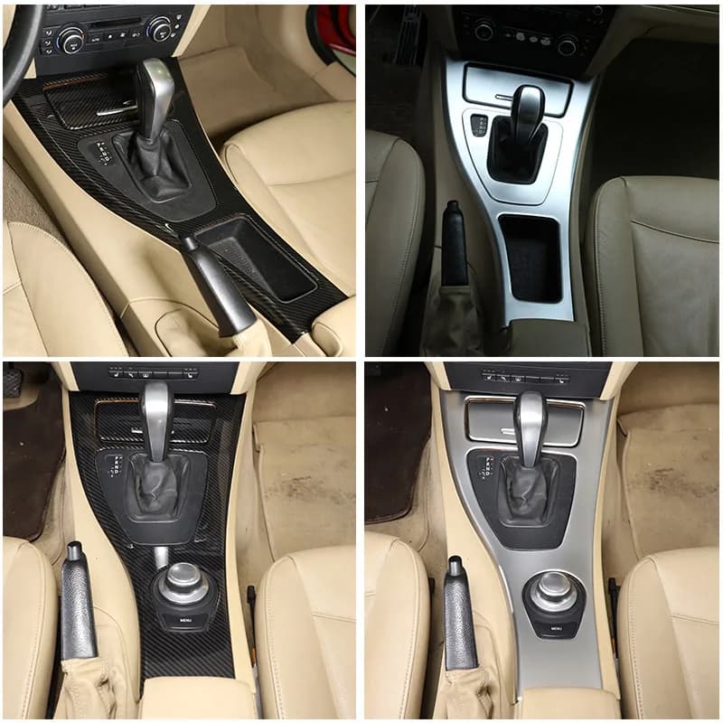 Car Accessories For 2005-2012 BMW 3 Series E90 E92 E93 LHD ABS Carbon Fiber Car Center Console Gear Shift Panel Frame Cover Trim