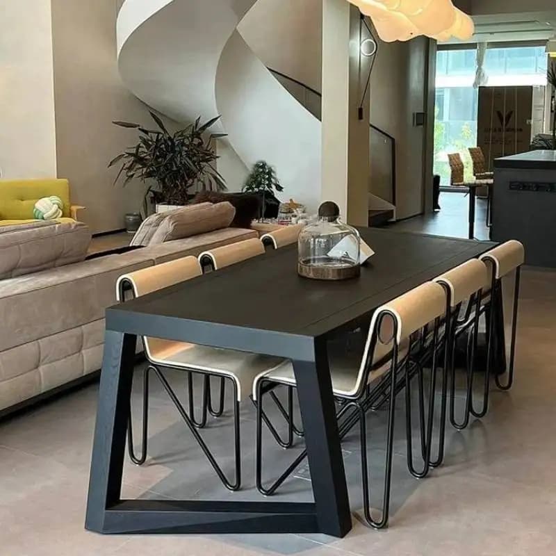 Italian Black Dining Table Decorations Luxury Outdoor Console Dining Table Lounges Solid Wood Esszimmertisch Kitchen Furniture