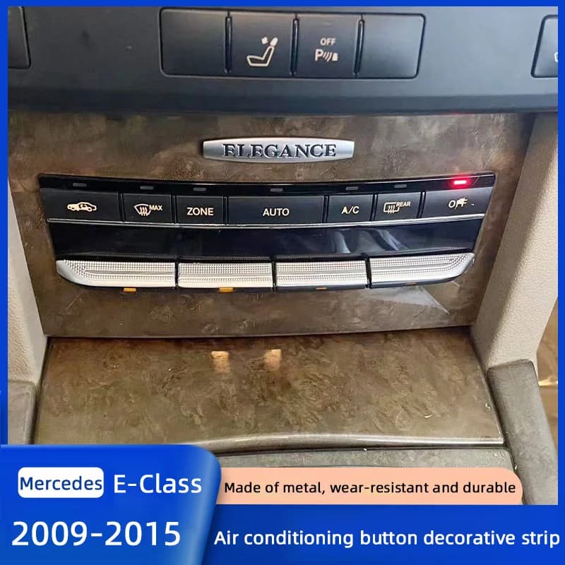 For Mercedes Benz E Class W212 E200 260 300 180 2009-2015 Car Console Air Condition Switch Button Stickers Stainless Steel Trim