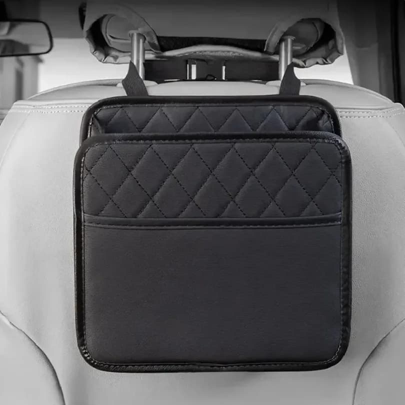 Car multifunctional storage box folding leather storage bag for car seat back storage bag storage bag