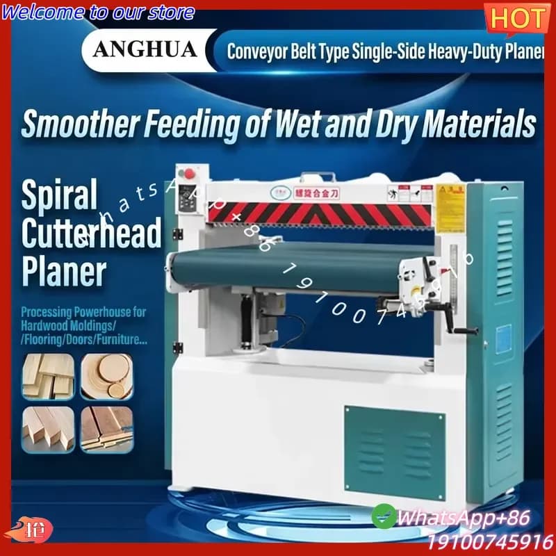2026Hot High Speed Automatic Feeding Wood Planer Thicknesser 4KW Powerful Motor Heavy Timber Thicknesser for Carpentry