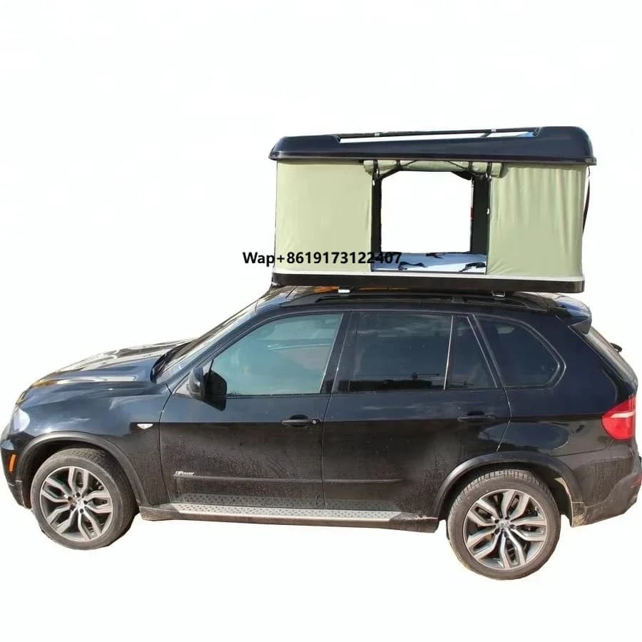 Vehicle Roof Tent Fiberglass Hard Shell Car Roof Top Tent with Rack for Luggage Rack