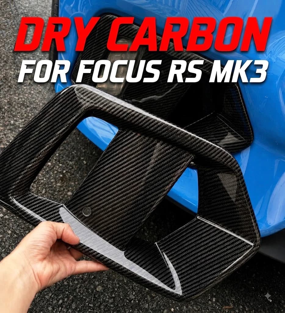 Real Dry Carbon Fiber Fog Light Bezel Cover For Ford Focus RS MK3 MK3.5 16-2018 Front Bumper Trim Exterior Accessories Pair Set