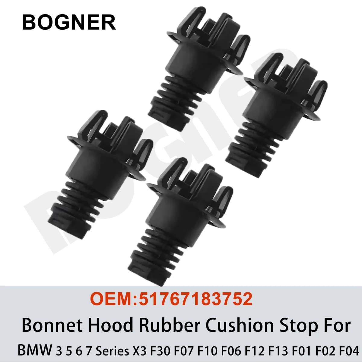 4Pcs 51767183752 Bonnet Hood Rubber Cushion Stop for BMW 3 5 6 7 Series X3 F30 F07 F10 F06 F12 F13 F01 F02 F04 7348121 7183752
