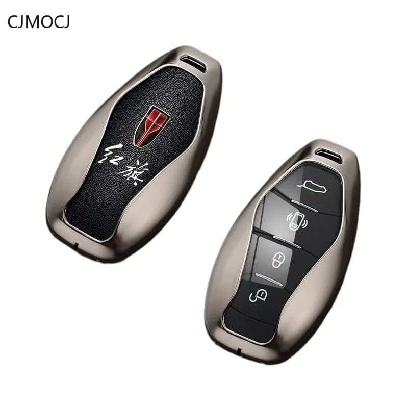 Premium Zinc Alloy Key Cover Case for 2024 Hongqi H5/H6/H9/HQ9/HS3/HS5/HS7 - Protective Key Fob Shell Keybag Keychain