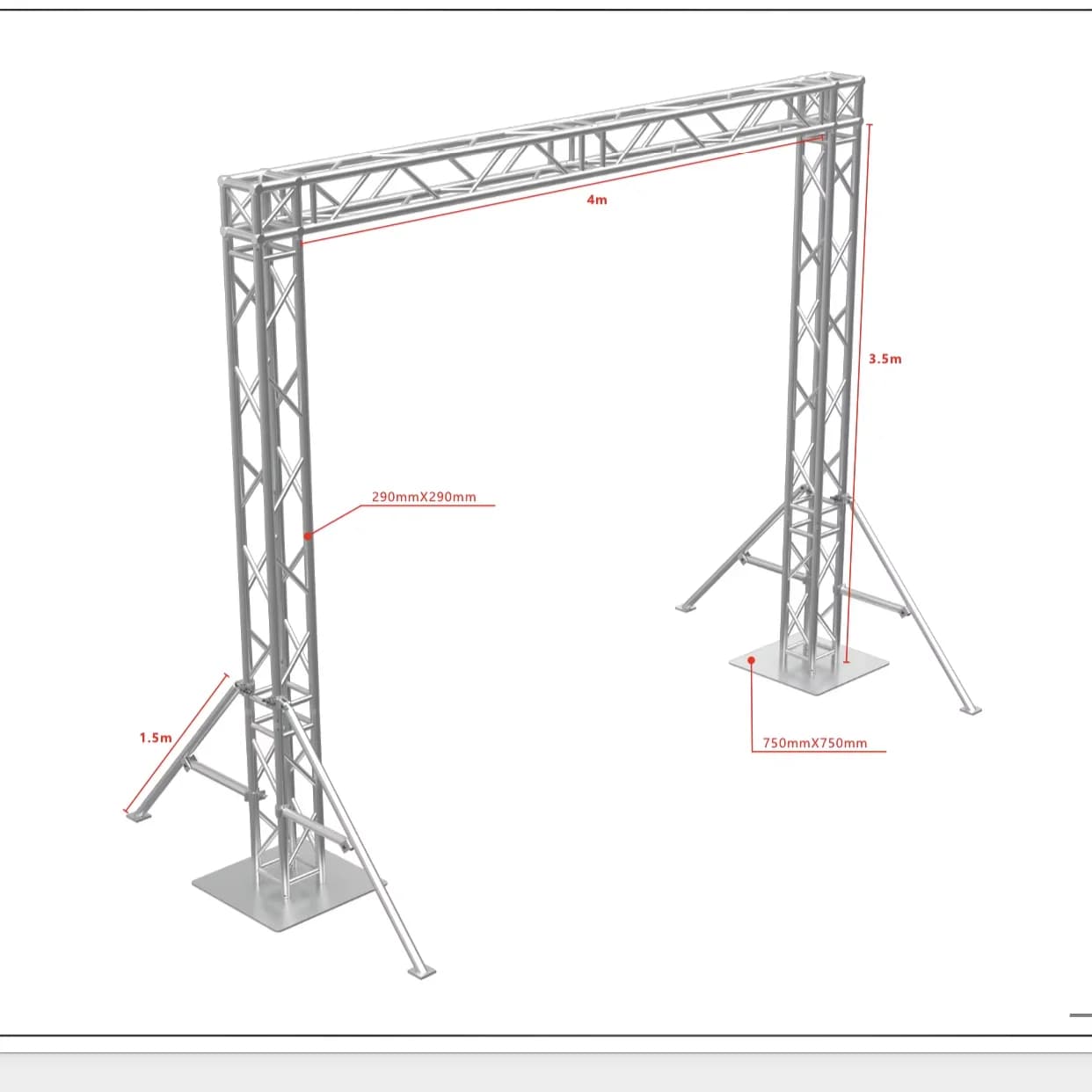 290*290 MM Aluminum Alloy Spigot Truss Structure Easy Installation Stage Truss System