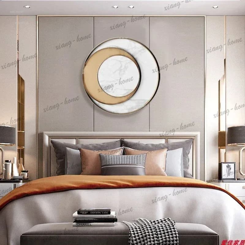 PG Luxury Decorative Mirrors Living Room Dining Room Bedroom Porch Decorative Wall Mirrors Metal Luxury Mirror Home Decor Q