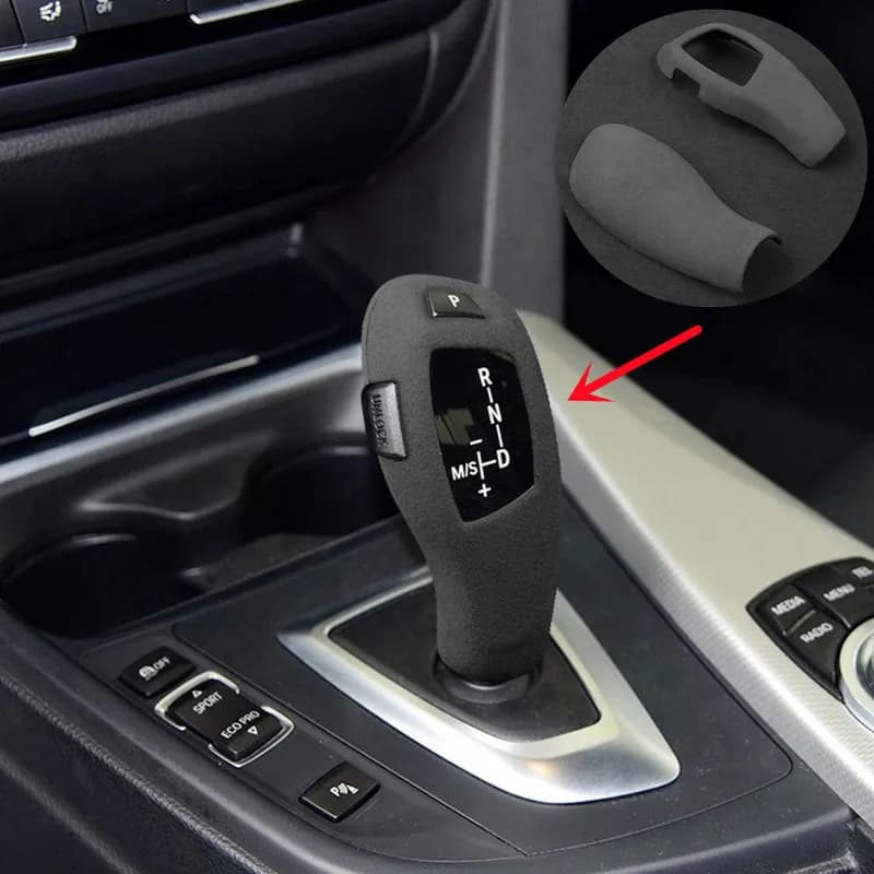 Suede Leather Car Gear Shift Knob Cover Car Gear Lever Handle Head For BMW X3 X4 X5 X6 1 2 3 4 5 6 Series Car Inner Accessories