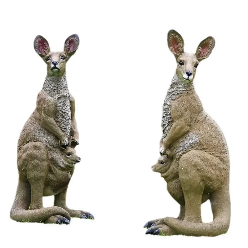 Kangaroo fiberglass sculpture, decorative crafts floor ornaments